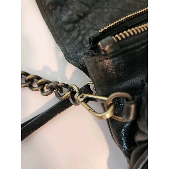 Maxon Collection Black ITALIAN NAPPA LEATHER Crossbody w Strap bag purse - Picture 11 of 12